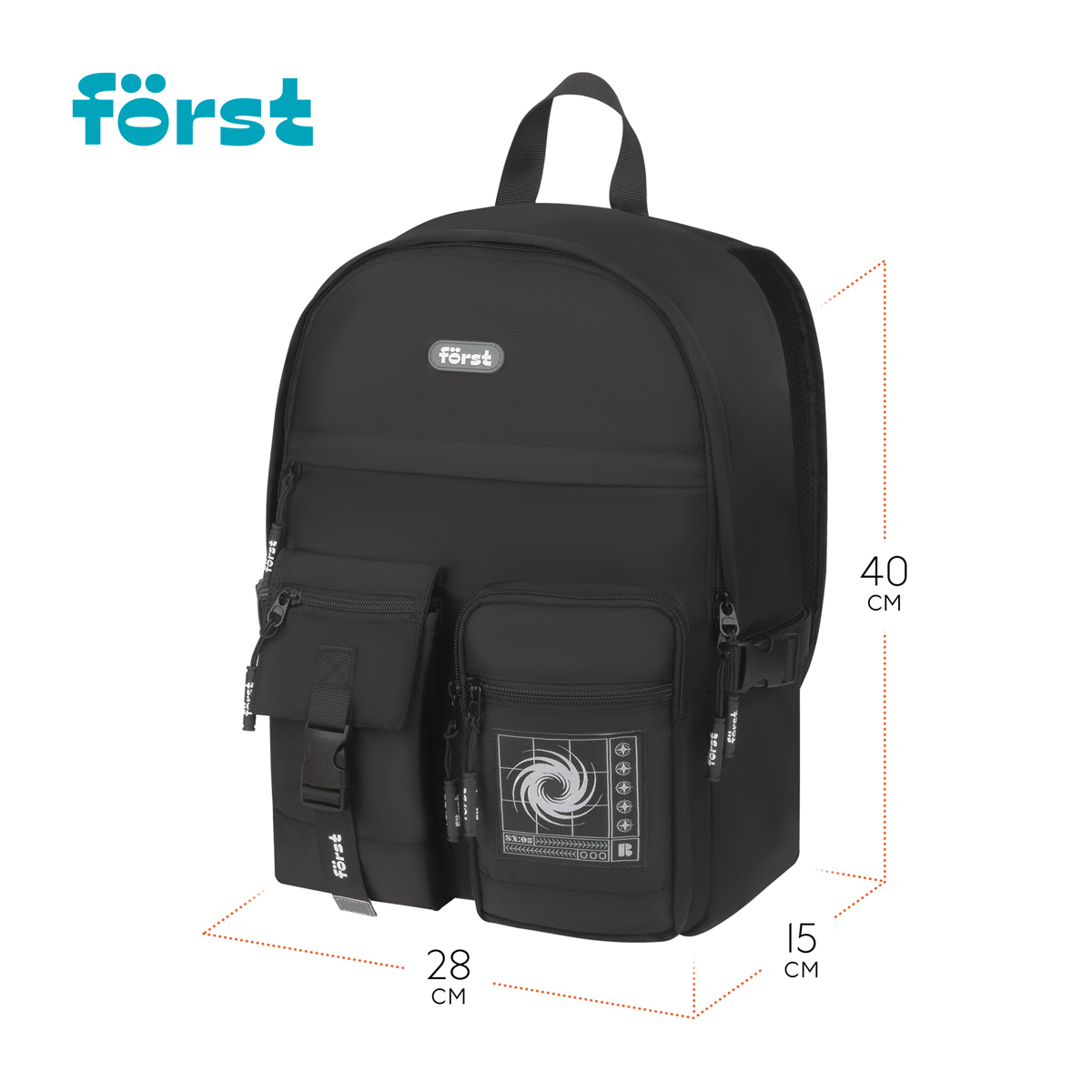 Рюкзак Först F-Teens "Minimal" 40*28*15см, 1 отделение, 7 карманов, уплотненная спинка Рюкзак Först F-Teens "Minimal" 40*28*15см, 1 отделение, 7 карманов, уплотненная спинка