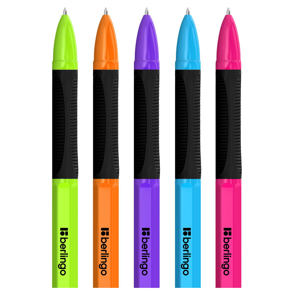 Ручка шариковая Berlingo "Tribase grip color zone" синяя, 0,7мм, грип, ассорти