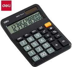Калькулятор настольный DELI "М222" 12 разрядный, 150х110х28 мм, черный
