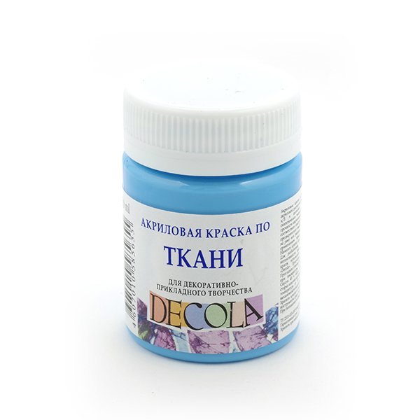 Краска акриловая Decola 50мл небесно-голубая по ткани 4128512