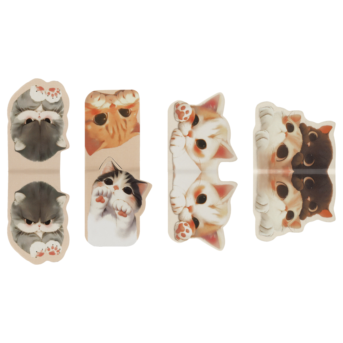 Закладки магнитные для книг, 4шт., MESHU "Очаровательные котята", матовая ламинация