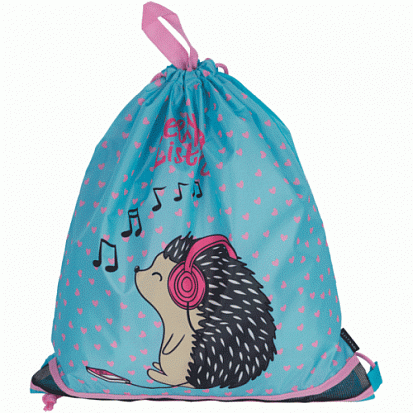 Мешок для обуви deVENTE "MUSIC HEDGEHOG", 40x47см, водоотталк. ткань,на верев.завязке
