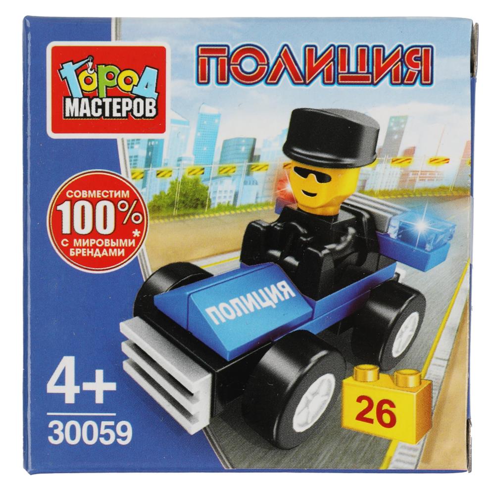Конструктор(ГородМастеров) Полицейский на машине [26дет] [совместим с Lego] (30059-PZ)