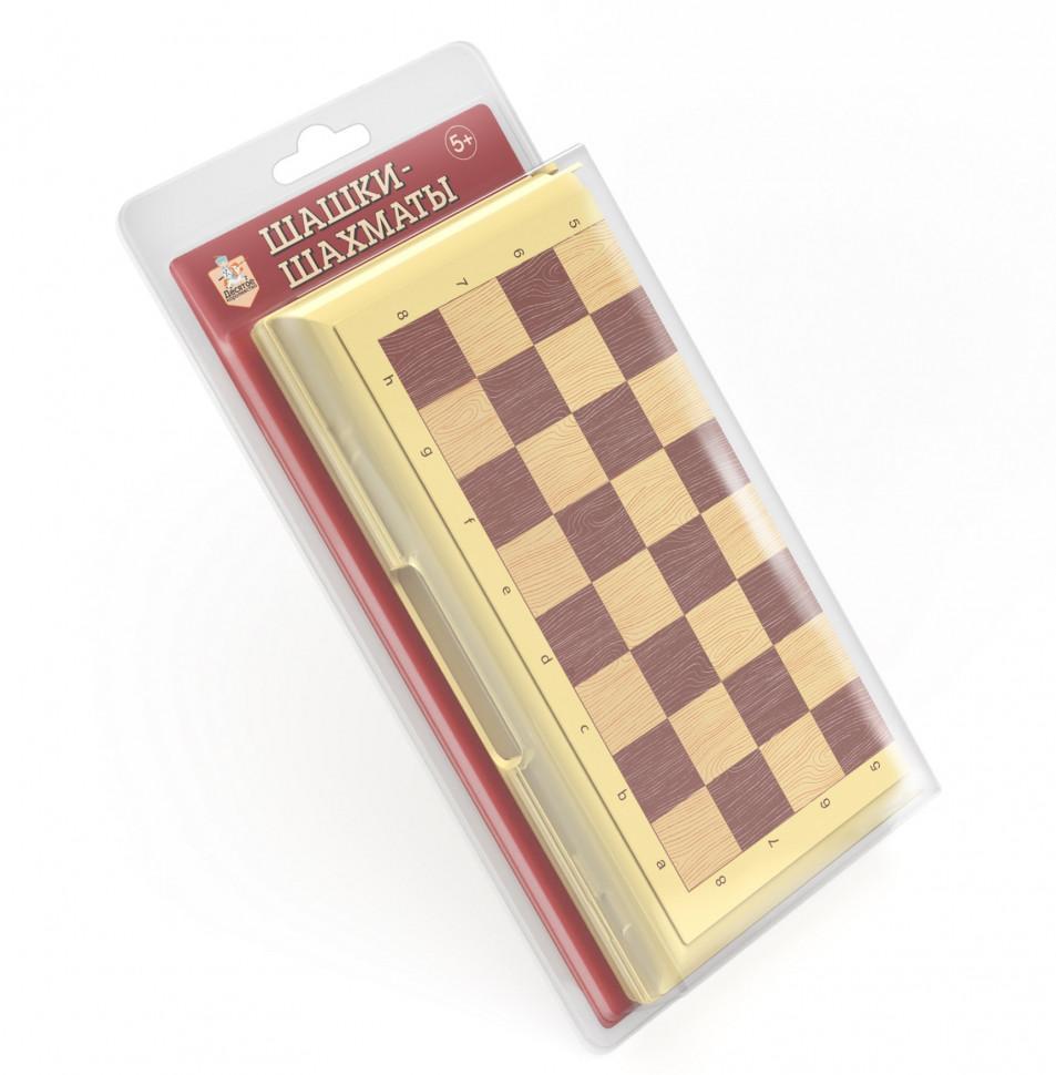 Игра настольная "Шашки-Шахматы" (мал, беж) блистер (Т-Ц)