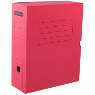 Короб архивный с клапаном OfficeSpace микрогофрокартон 100мм красный до 900л 225407