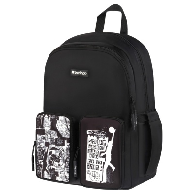 Рюкзак Berlingo UrbanBlack "Street Style" 40*27,5*16см, 2 отделения, 4 кармана, эргономичная спинка