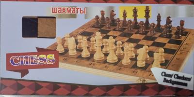Шахматы Шашки Нарды 3в1 деревянные №3302, 24*24см