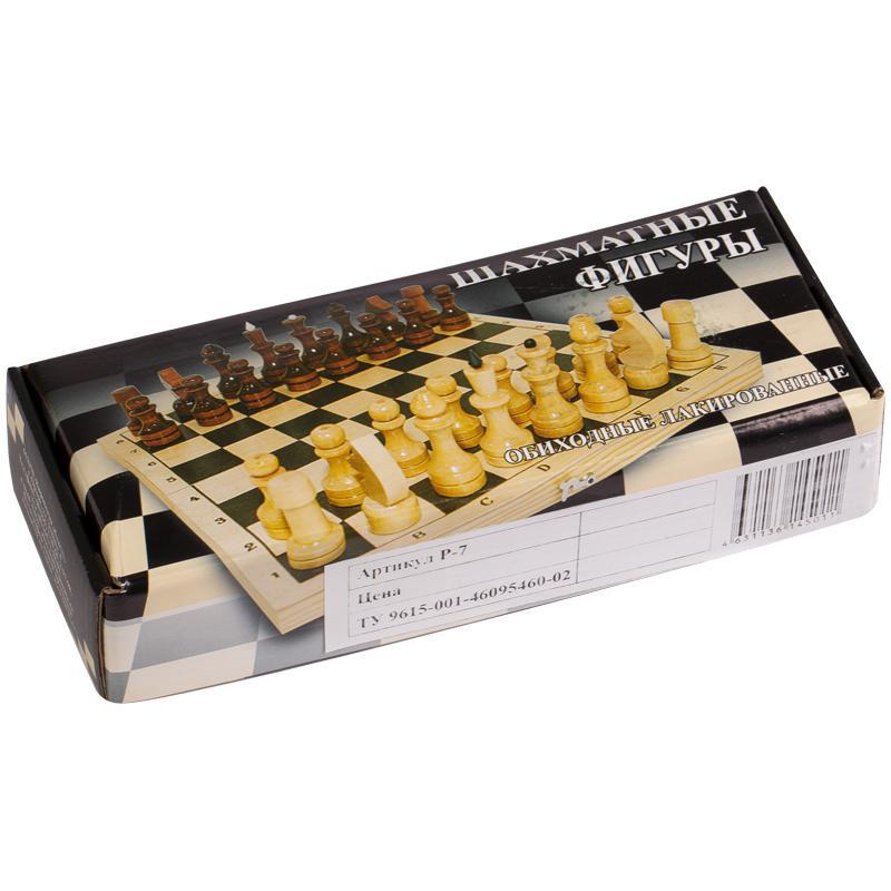 Фигуры шахматные Орловские шахматы, обиходные лакированные d=24мм, высота 44-70мм