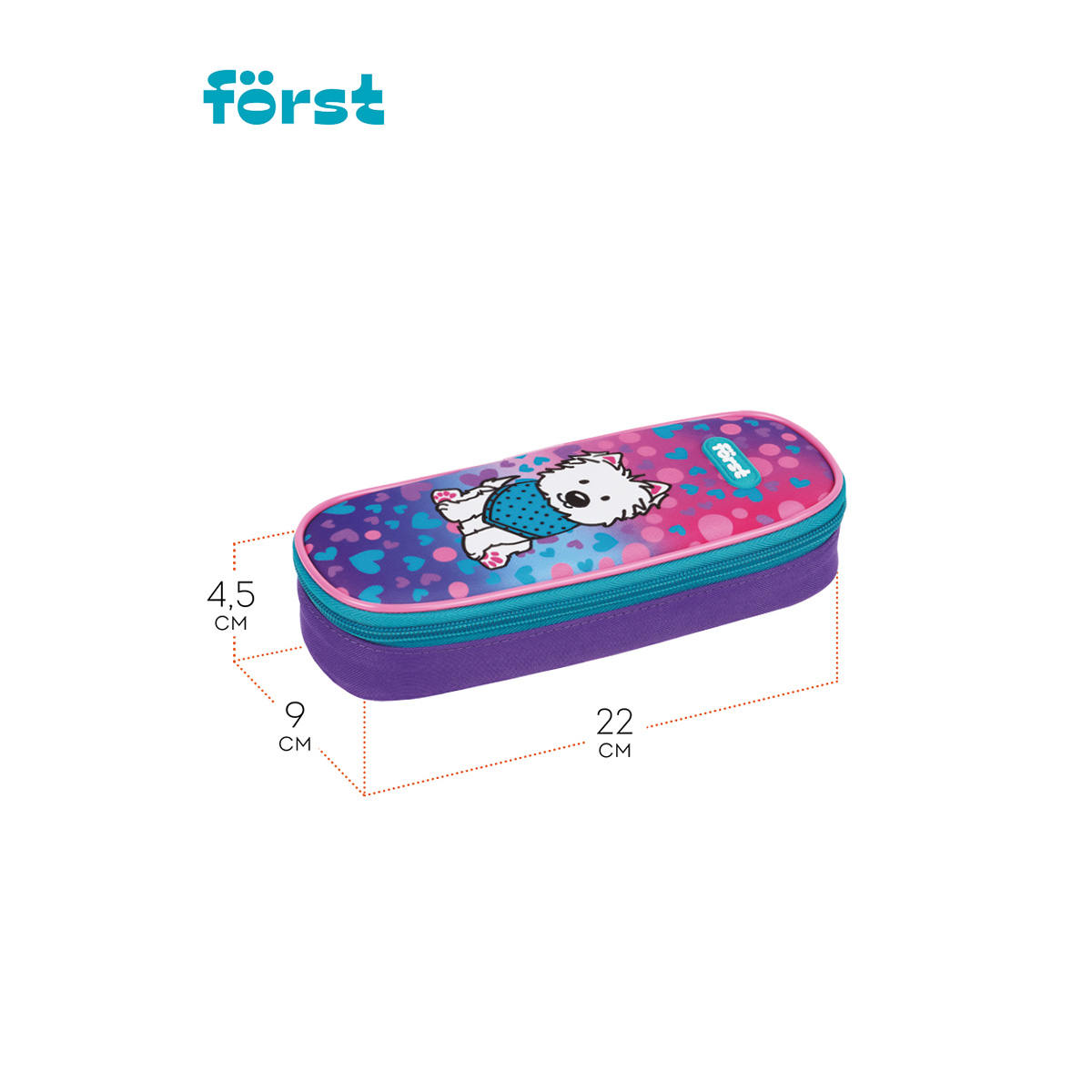 Пенал корпусный 1 отделение, 220*90*45 Först "Best friends", полиэстер