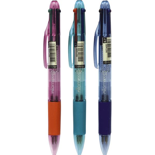 Ручка шариковая 4-х цветная BL-164B 0,7 с резиновым держателем