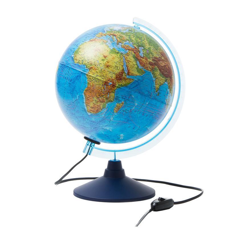 Глобус Земли d25 см Классик Еврофизико-политический пластиковая подставка с подсветкой