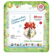 Набор для творчества IQ 3D PUZZLE "Елочное украшение своими руками. Декорированная ель" 17011