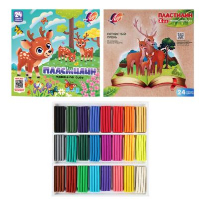 Пластилин Луч 24 цветов ZOO Мини 360г картонная упаковка