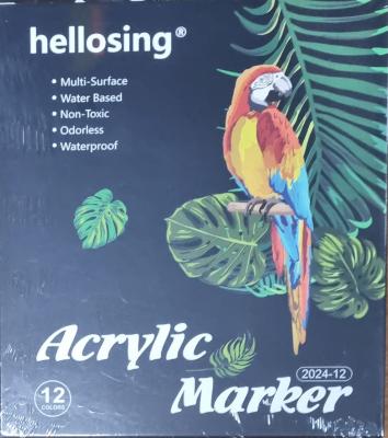Акриловые маркеры 12цв Hellosing 2024-12