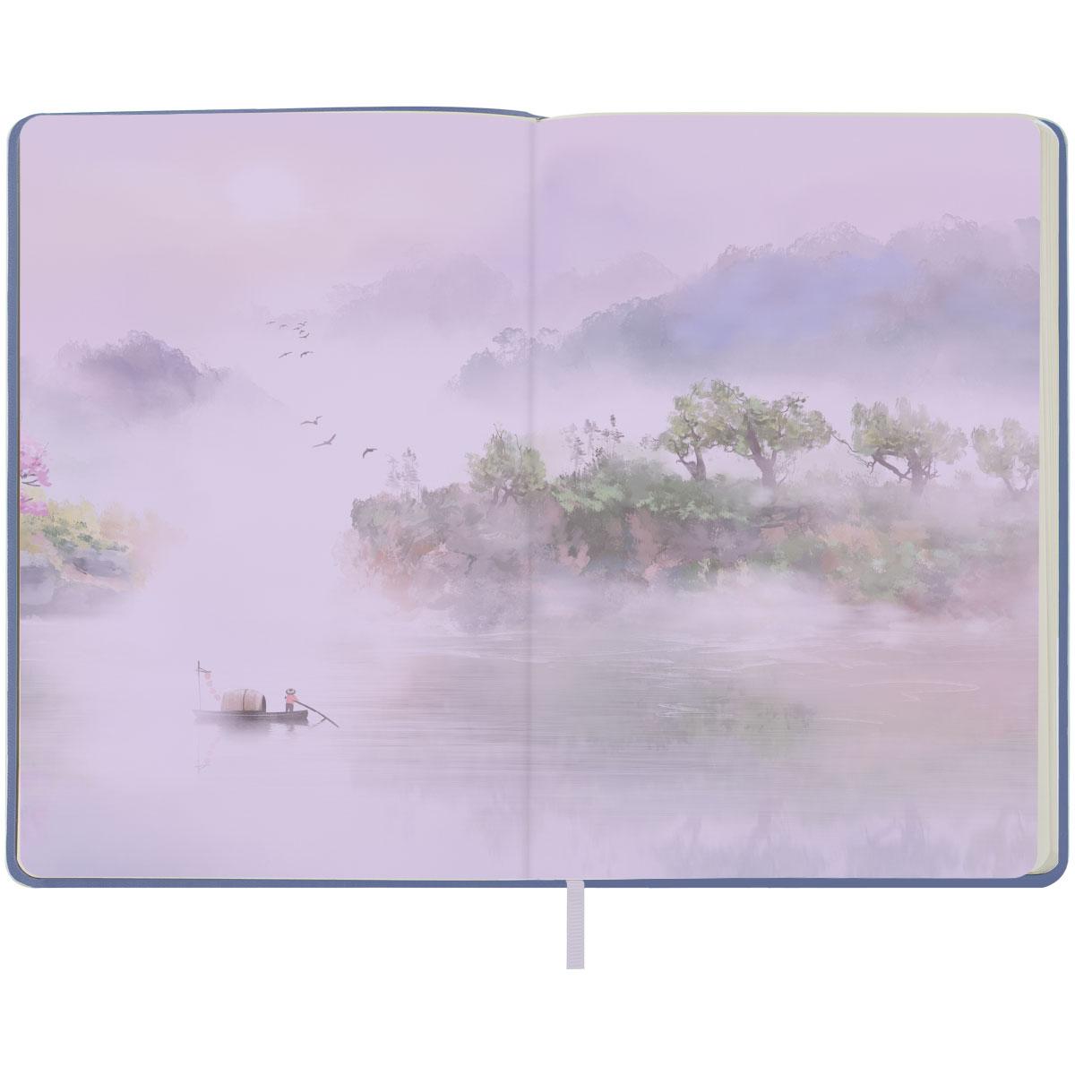 Записная книжка А5 80л. ЛАЙТ, кожзам, Greenwich Line "Sakura. Shadoof", с резинкой, тиснение фольгой