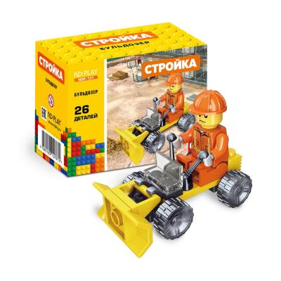Конструктор(NDPlay)  Стройка Бульдозер (пласт.;26дет.) [совместим с Lego] (NDP-131)