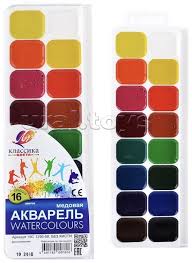 Краски акварельные медовые 16цв без кисточки Классика Луч