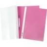 Папка-скоросшиватель пластик. верх прозр Хатбер  с перфорацией розовая
