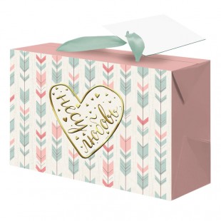 Пакет-коробка подарочный 15*9*11см Феникс Презент "Несу любовь", ламинированный