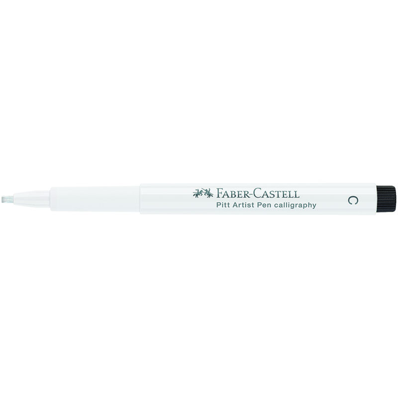 Ручка капиллярнаяFaber-Castell "Pitt Artist Pen Calligraphy" цвет 101 белый, С=2,5мм, пишущий узел к