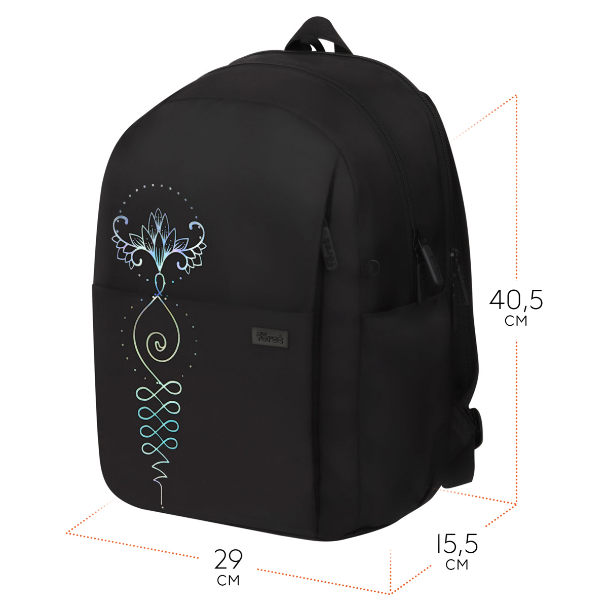 Рюкзак Först F-Spiritual "Sacred symbols" 40,5*29*15,5см, 2 отделения, 5 карманов, уплотненная спинк