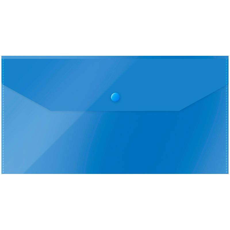 Папка-конверт на кнопке OfficeSpace С6 (135*250мм), 150мкм, полупрозрачная, ассорти