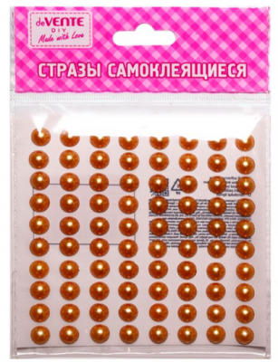 Набор д/творч. deVente "Самоклеящиеся стразы. Жемчуг" акриловые, 8мм, 80шт, ассорти 