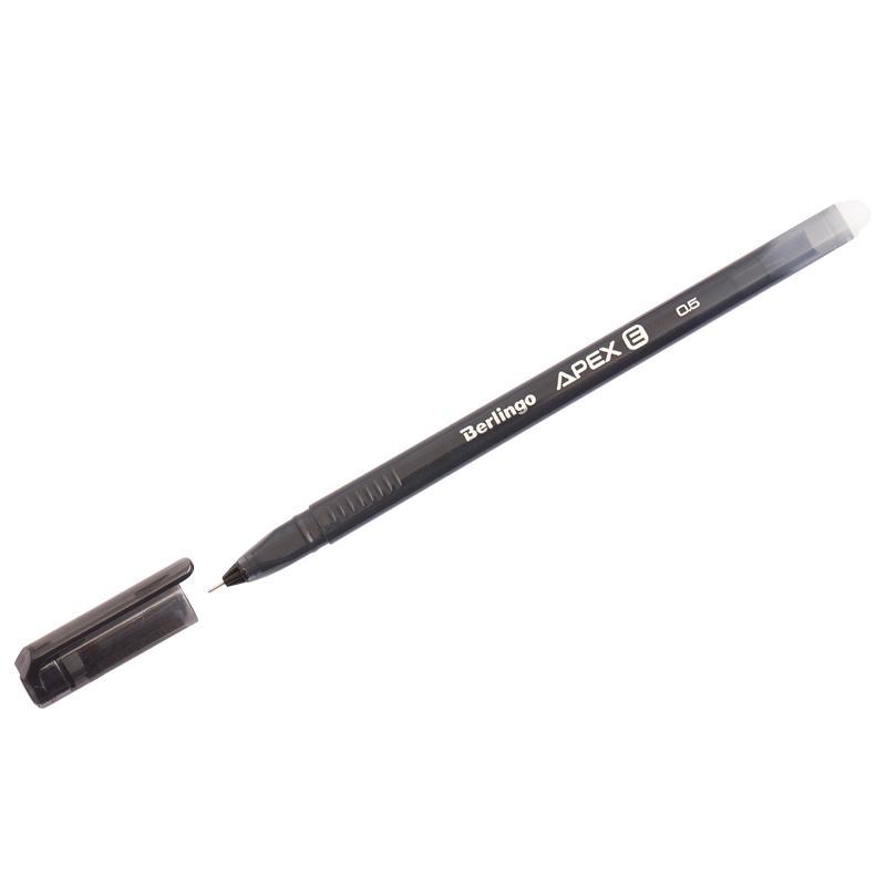 Ручка гелевая стираемая Berlingo "Apex E", черная, 0,5мм, трехгранная CGp_50211