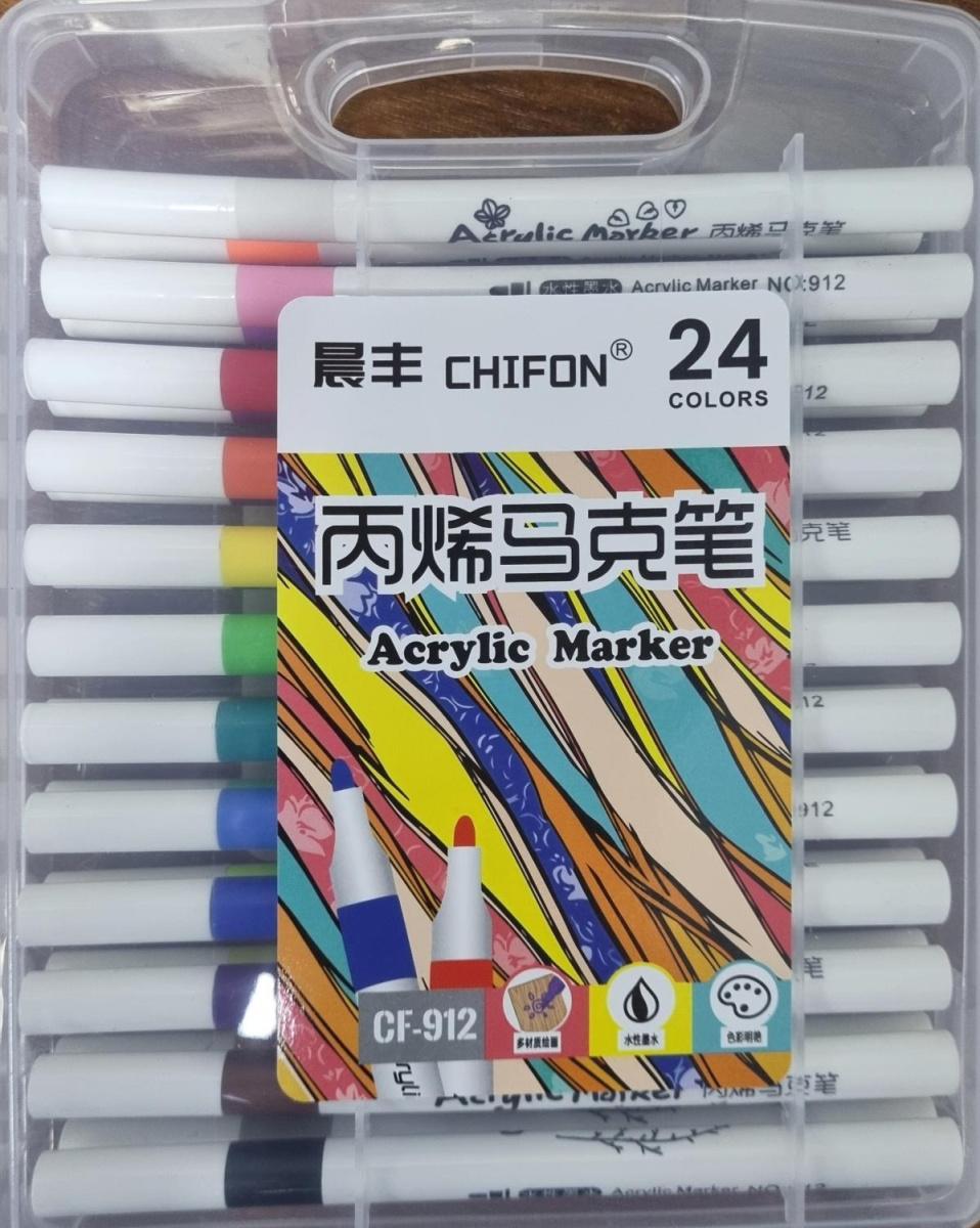 Фломастеры акриловые CHIFON 24 цветов CF-912