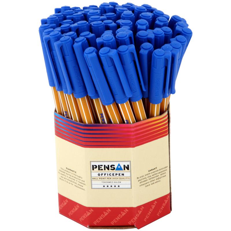 Ручка шариковая PenSan "Officepen 1010" синяя, 1мм, игольчатый стержень, на масляной основе, дисплей