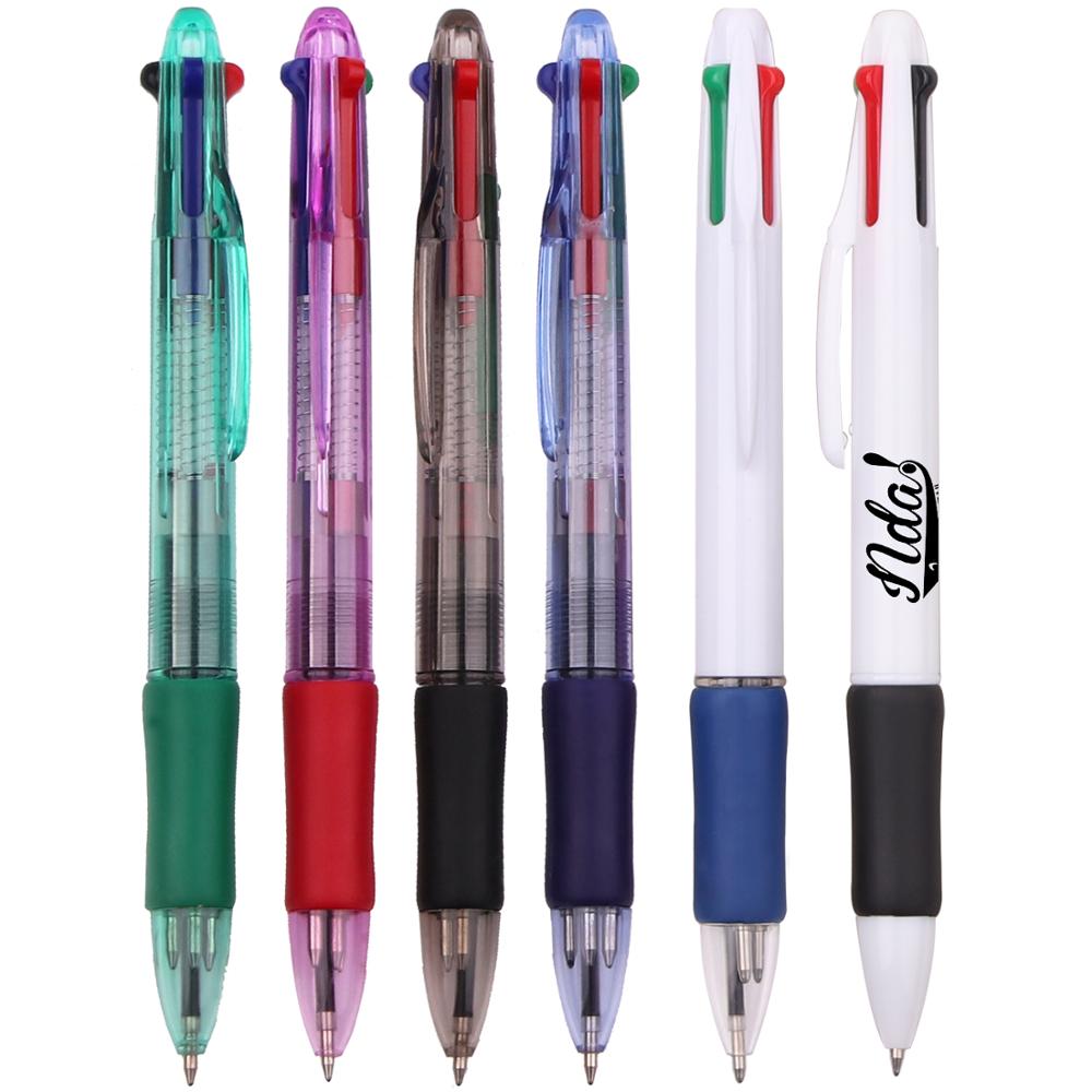 Ручка шар Attomex 0,7 4-х цветный с резиновым держателем