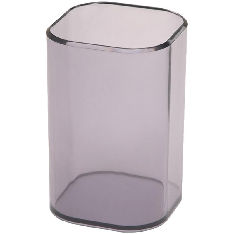 Подставка-стакан Стамм Визит пластик квадратный тонированный серый