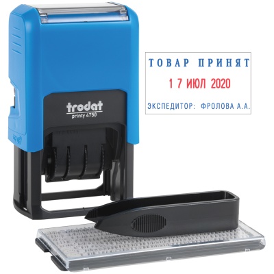 Датер самонаборный Trodat 4750/DB, пластик, 2стр., 4мм, 1 касса, русский (141427) Датер самонаборный Trodat 4750/DB, пластик, 2стр., 4мм, 1 касса, русский (141427)