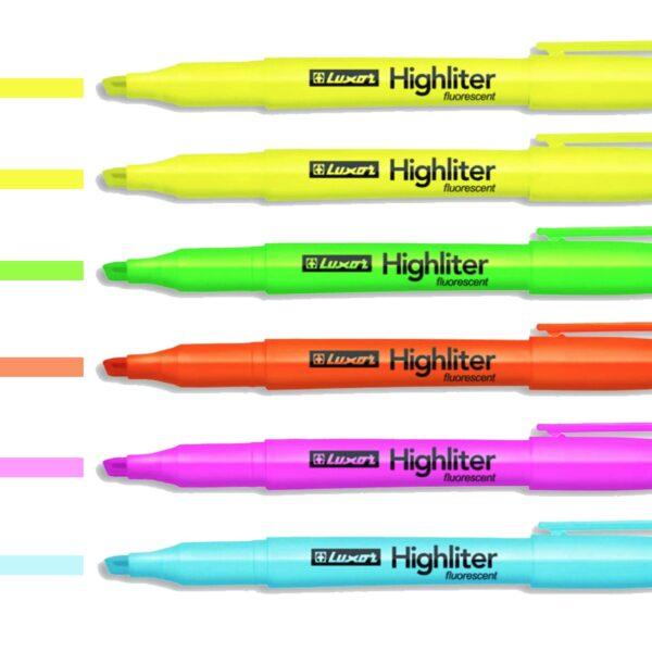 Набор текстовыделителей 4 цвета Luxor Highliter Pastel/Fluorescent Ассорти