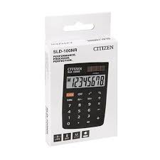 Калькулятор карманный Citizen SLD-100NR, 8 разрядов, двойное питание, 58*88*10мм, черный