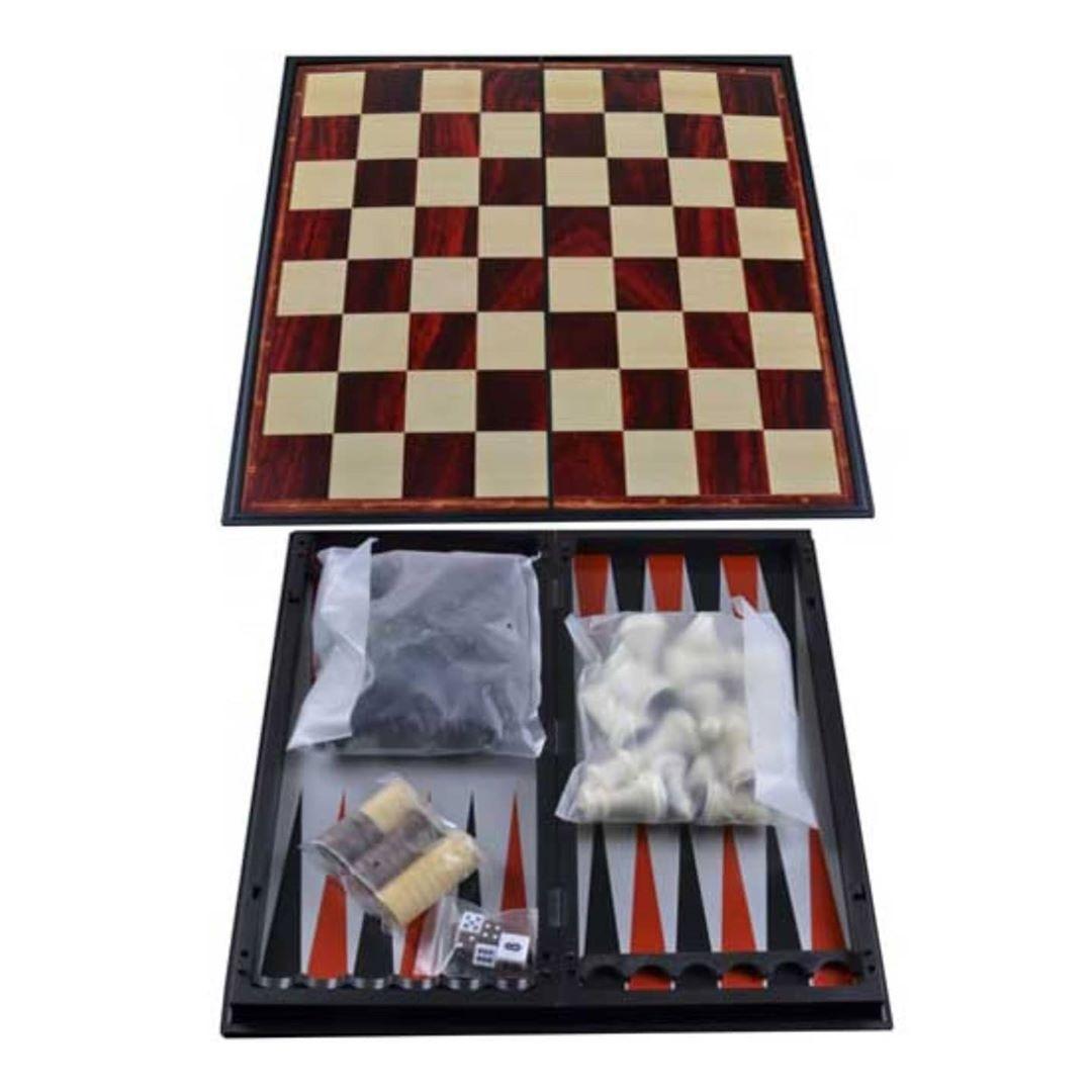 Игра натольная магнитная доска 3в1 шахматы, шашки,нарды 57710