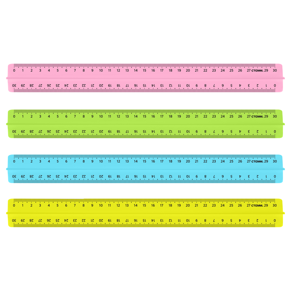 Линейка 30см Neon Cristal с держателем Стамм