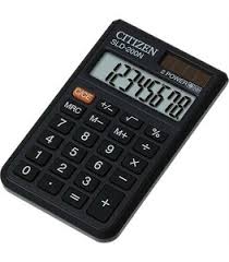 Калькулятор карманный Citizen SLD-200NR, 8 разрядов, двойное питание, 62*98*10мм, черный