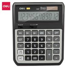 Калькулятор 12 разрядов Deli М00720, черный, 
