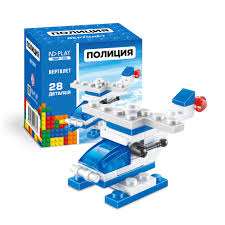 Конструктор(NDPlay)  Полиция Вертолет (пласт.;28дет.) [совместим с Lego] (NDP-129)