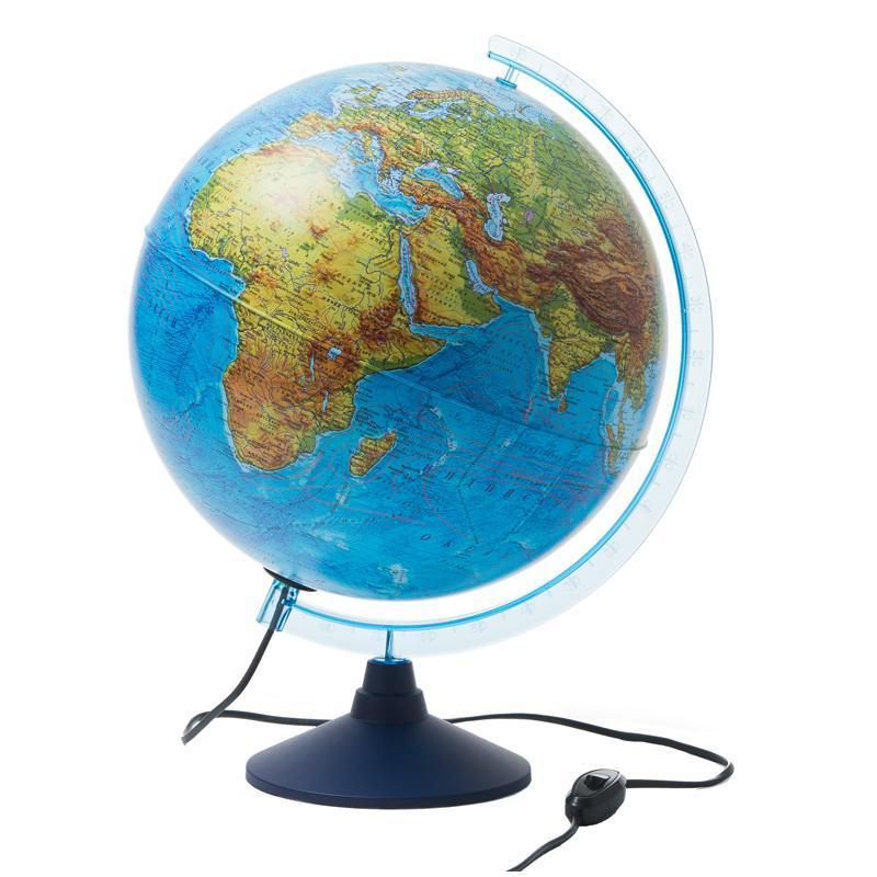 Глобус Земли d32 см Классик физический пластиковая подставка с подсветкой