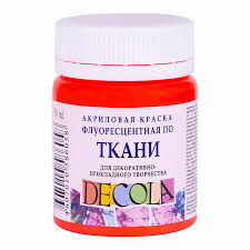Краска акриловая Decola 50мл красная флуоресцентная по ткани 5128331