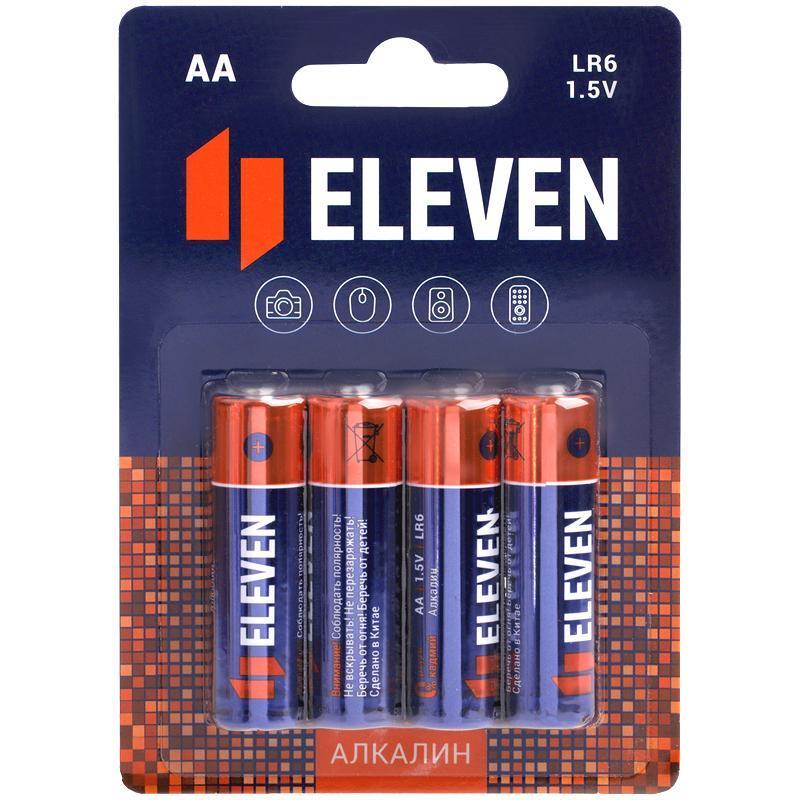 Батарейка Eleven AA (LR6) алкалиновая, BC4 набор 4 шт