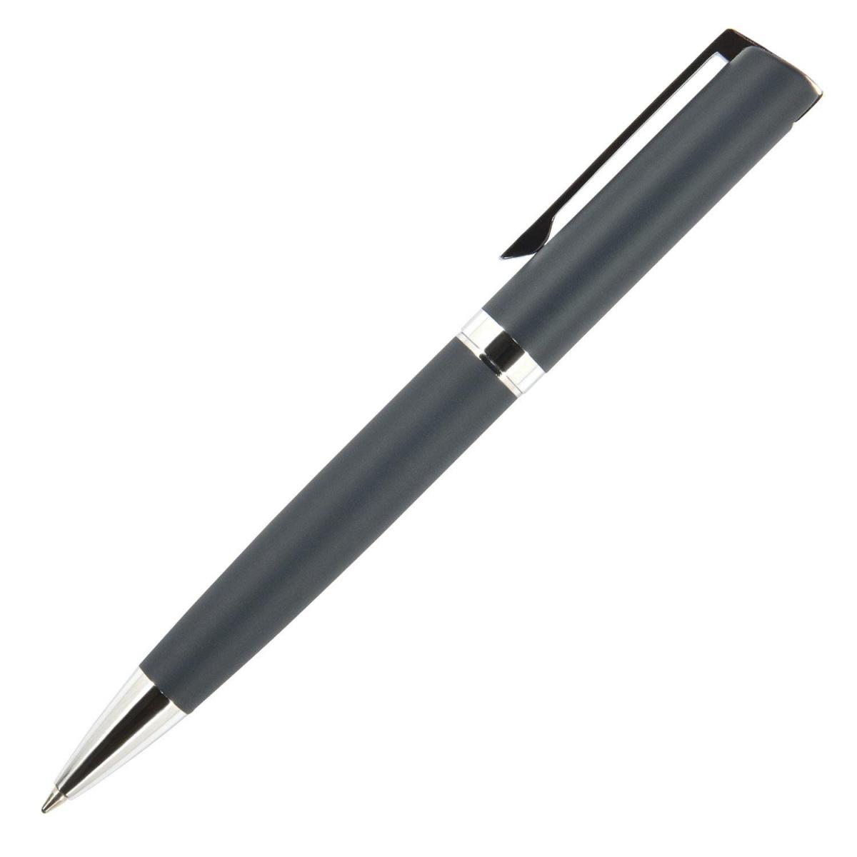 Ручка подар. шар. BV "Milano" 20-0227/01 синий,1мм,серый корп.,чёрн.метал.футляр