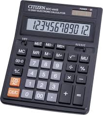 Калькулятор настольный "Citizen", SDC-444S, 12-разрядный, 199x153x31мм, чёрный Калькулятор настольный "Citizen", SDC-444S, 12-разрядный, 199x153x31мм, чёрный