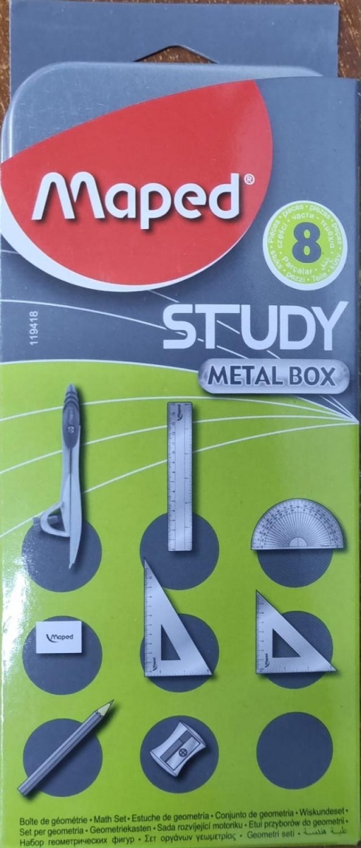 Готовальня Maped 8 study metal box