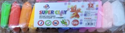 Легкий пластилин застывающий со стеками YR-1012, 12цв, 120гр