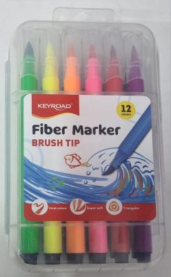 Фломастеры Fiver Marker с кистевым наконечником №KR972523, 12цветов