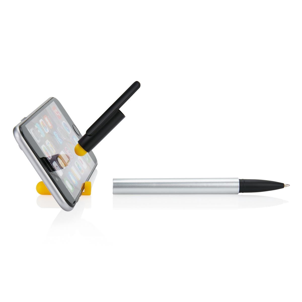 Шариковая ручка-стилус с подставкой для телефона 