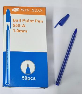 Ручка шариковая Wen Xuan 555-A, 1,0мм, синяя